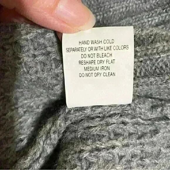 Daniele Blasi Italian Wool Blend Shawl Collar Sweater XL Gray Nautical Coastal - Picture 9 of 10